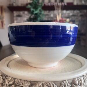 Ceramica San Marciano Cobalt Blue Striped Bowl 5 inch *See notes